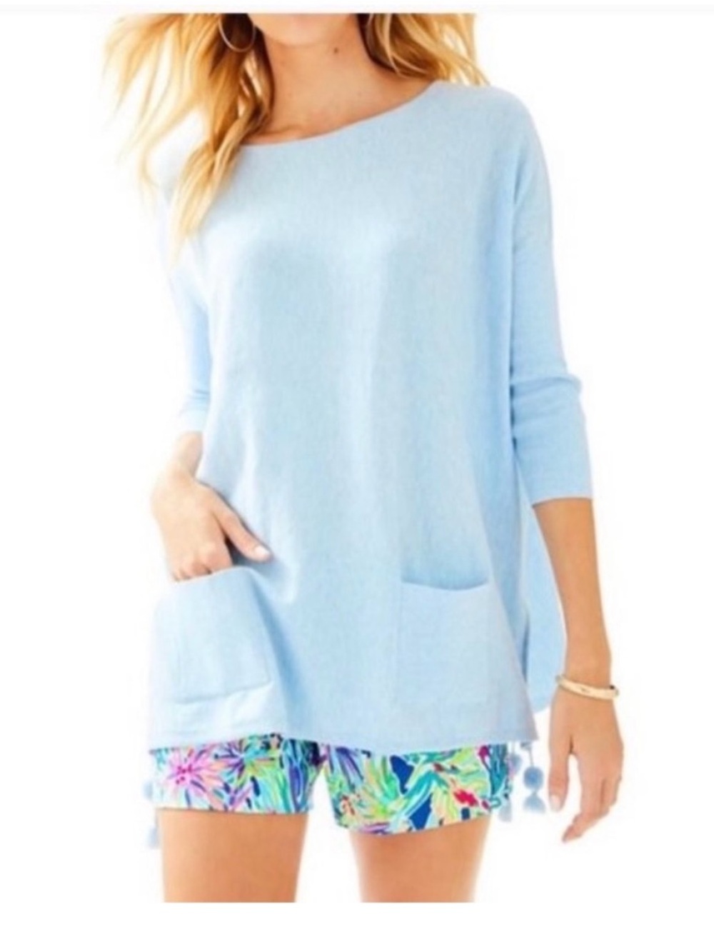 Lily Pulitzer Elba Sweater Heathered Boho Blue